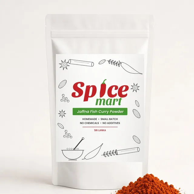Fish Curry Powder 500g pouch, close view (generated pack render)