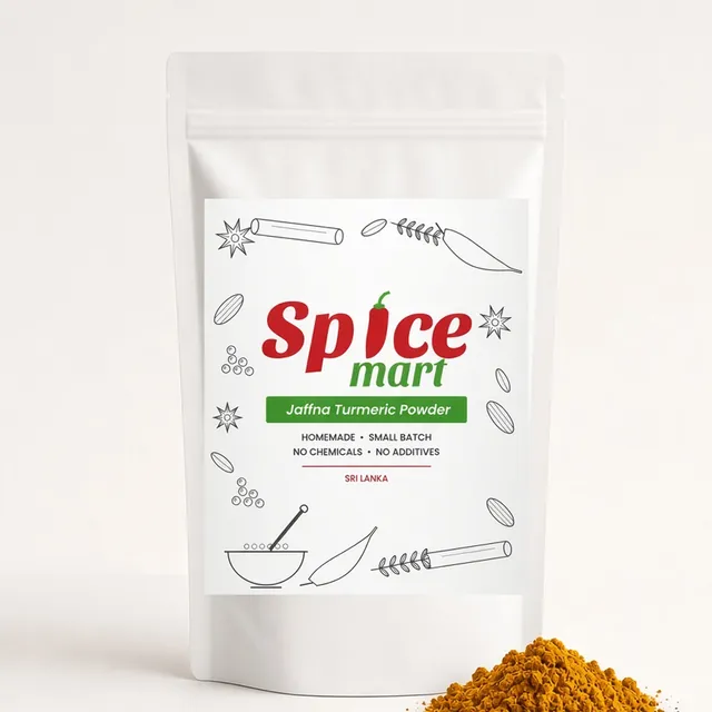 Turmeric Powder 500g pouch, close view (generated pack render)